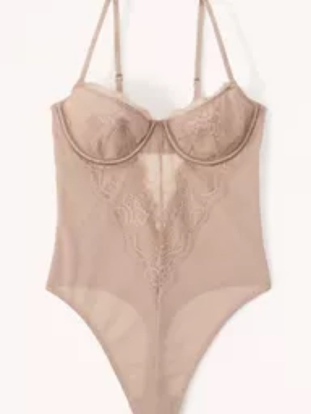 Abercrombie & Fitch Satin Lace Underwire Bodysuit